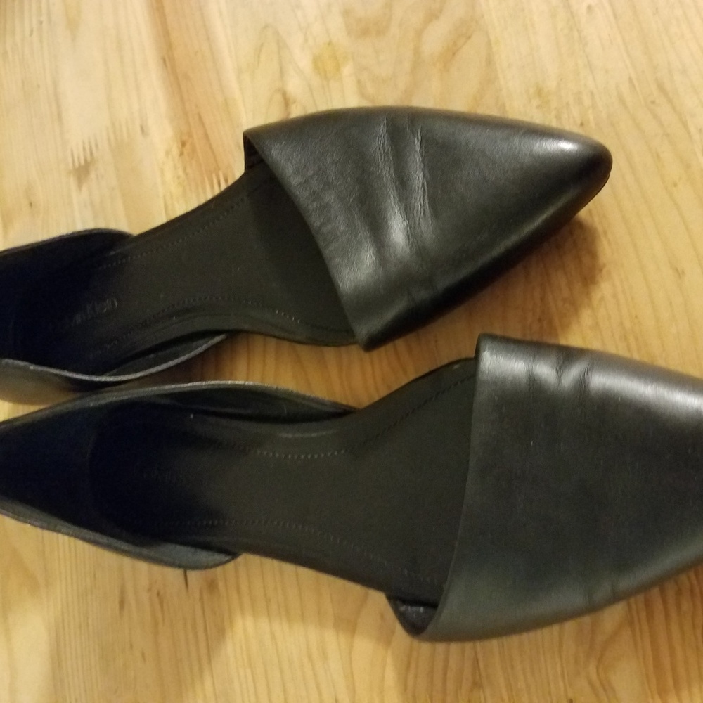 Calvin Klein Leather Black D'Orsay Flat Women's 9